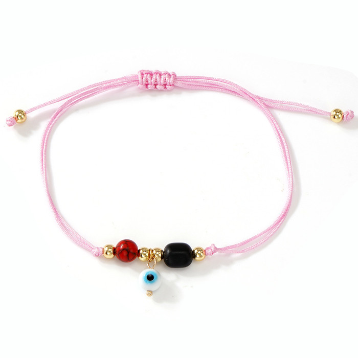 New Devil's Eye Bracelet Bohemian Style Hand-Woven Eye Pendant Adjustable Bracelet, Necklaces