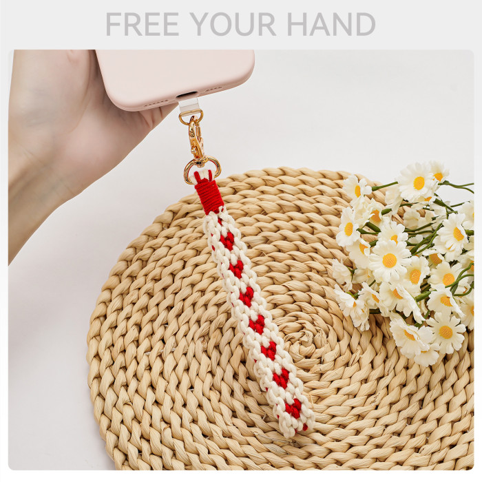 Hot-selling New High-quality Hand-woven Colorful Keychain Fashion Casual Hand-made Romantic Love Heart Key Chain, Nec...