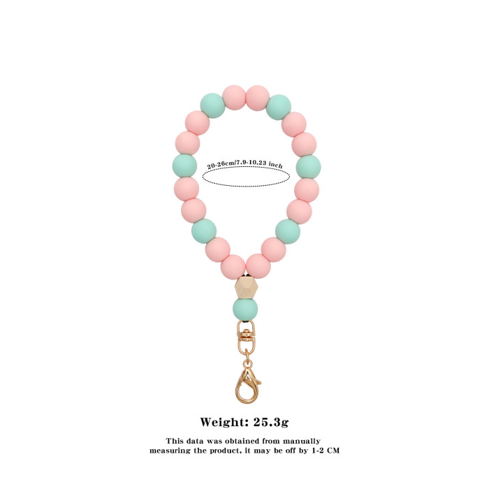 Amazon Hot-Selling Water Drop Silicone Bead Wrist Strap Simple Niche Colorful Handmade Beaded Phone Lanyard, Jewelry