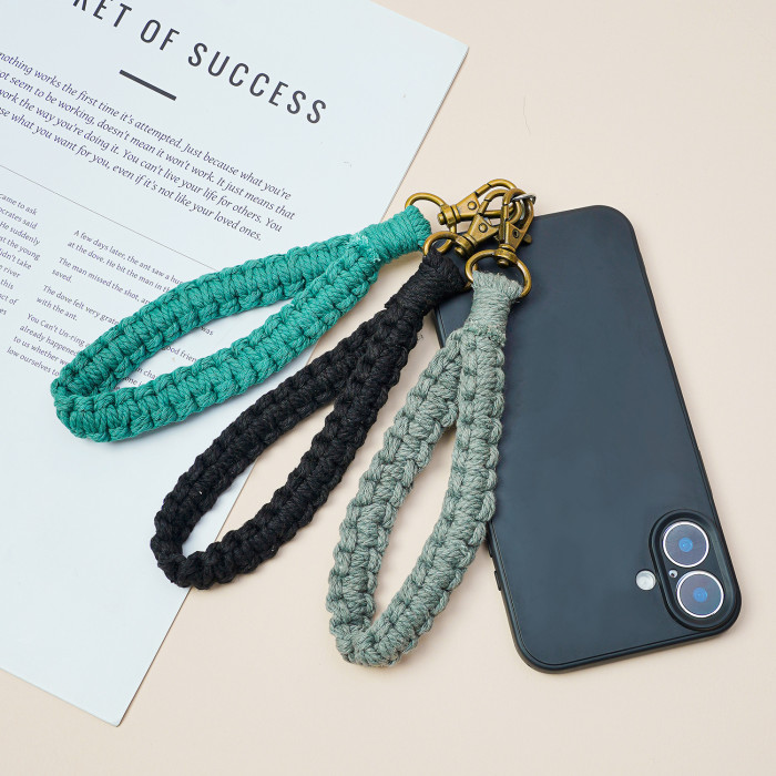 Foreign Trade Source Amazon Bracelet Keychain Pendant Ins Style Keychain Pendant Handmade Woven Phone Lanyard, Necklaces