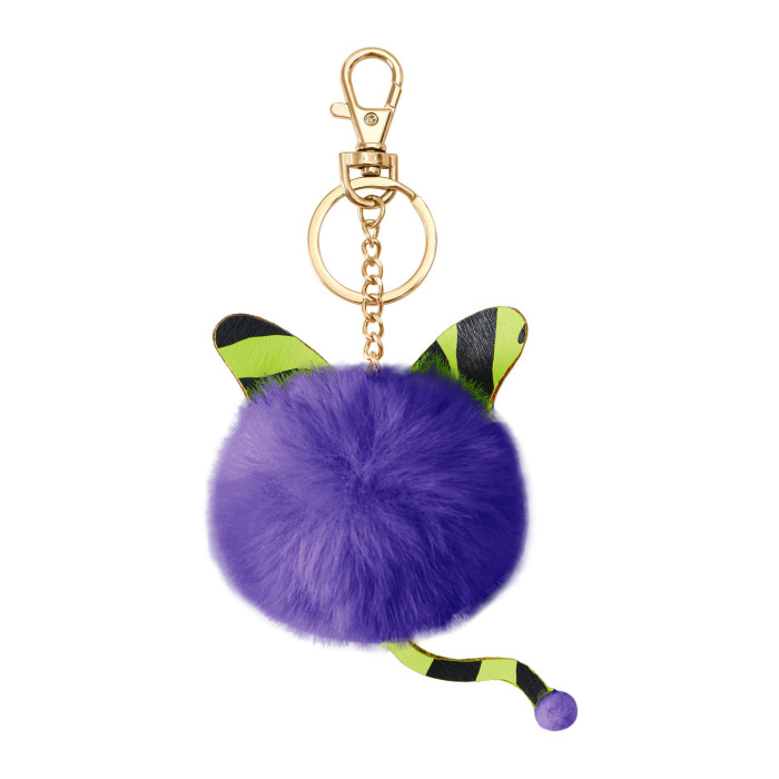 Jamie Black Leather Letter Keychain Handmade Woven Wrist Strap High-end Tassel Bag Key Pendant