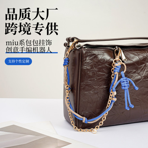 2025 New Miu Series Bag Pendant High-Quality Niche Robot Pendant Original Handmade Woven Rope Bag Charm