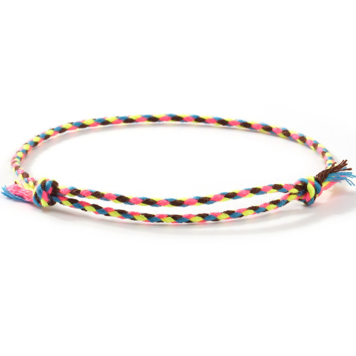 Bohemian Style Cotton Rope Woven Trendy Bracelet Hand Rope for Men and Women Summer Beach Colorful Hand-twisted Frien...