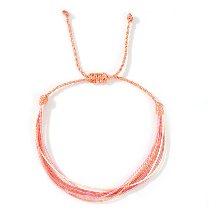 Hot-Selling 8-Circle Wax Thread Mixed Bracelet Summer Dopamine Beach Vacation Style Hand Jewelry In-Stock Wholesale B...