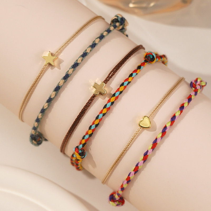 Cross-Border Hot-Selling Fashion Versatile Cross Casual Style Bracelet New Hand-Woven Simple Couple Bracelet Wholesale