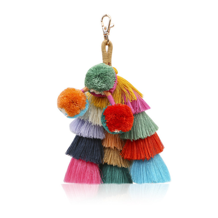 Bohemian Tassel Pendant DIY Handmade Woven Hanging Ornament Ethnic Style Bag Pendant Keychain Pendant Jewelry, Necklaces