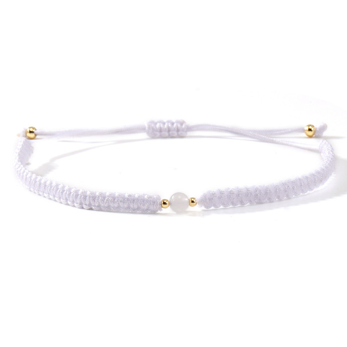Simple Couple Bracelet Nylon Rope Woven Natural Stone Jewelry Daily Commute Fashion Versatile Gift Bracelet Wholesale
