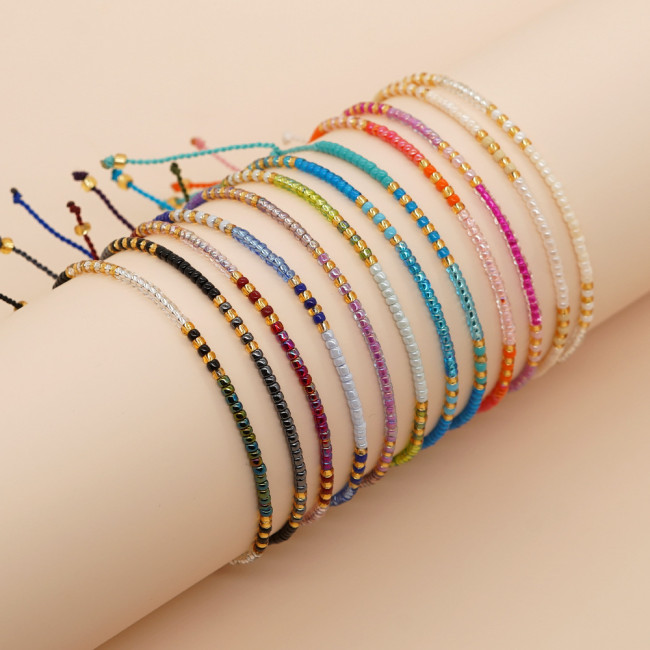 Niche Minimalist Design Bohemian Style MGB Colorful Seed Bead Handmade Women's Bracelet