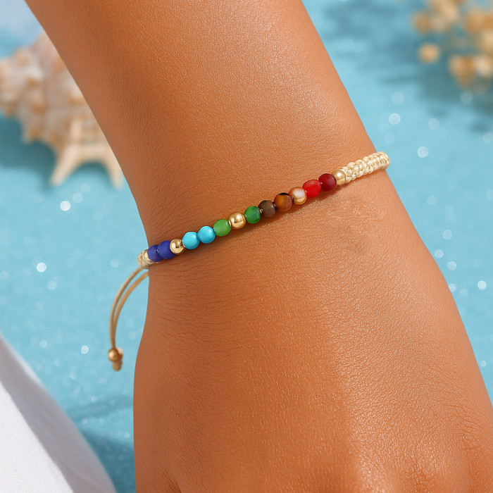 New Bohemian Style Hand Jewelry Colorful Light Luxury Rice Beads Niche European Beads Women's Bracelet Wholesale