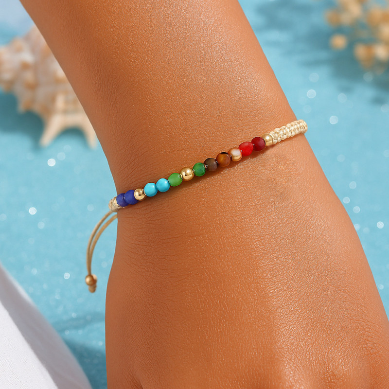 Cross-Border New Bohemian Style Hand Jewelry Colorful Light Luxury Rice Beads Niche European Beads Women's Bracelet Wholesale
