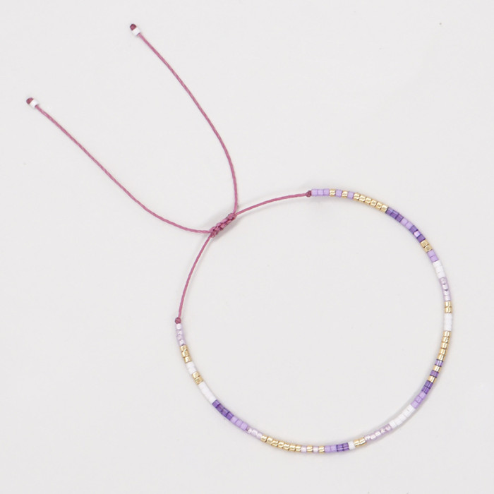 Ins Niche Retro Style Fashion Miyuki Seed Bead Woven Handmade Beaded Ultra-fine Small Bracelet for Women