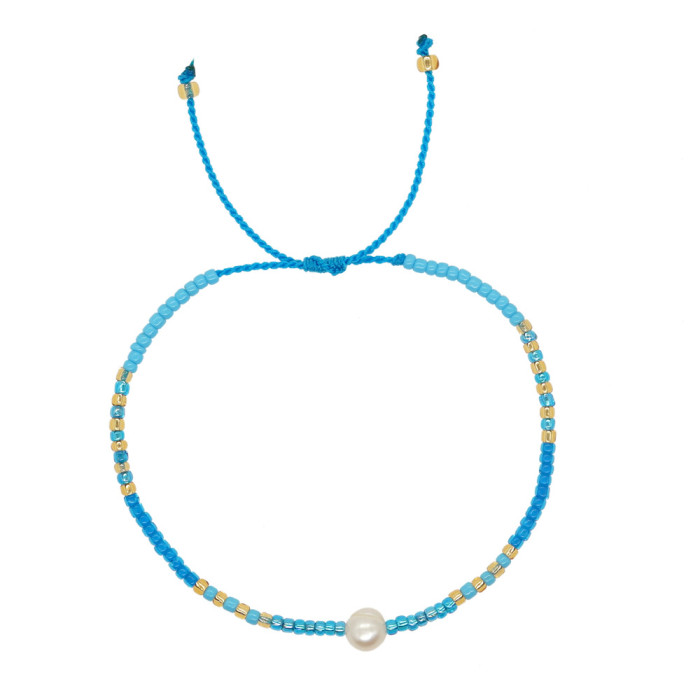 Hot-Selling Niche Original Design Bracelet Bohemian Style Hand String Colorful Rice Beads Natural Pearl Bracelet