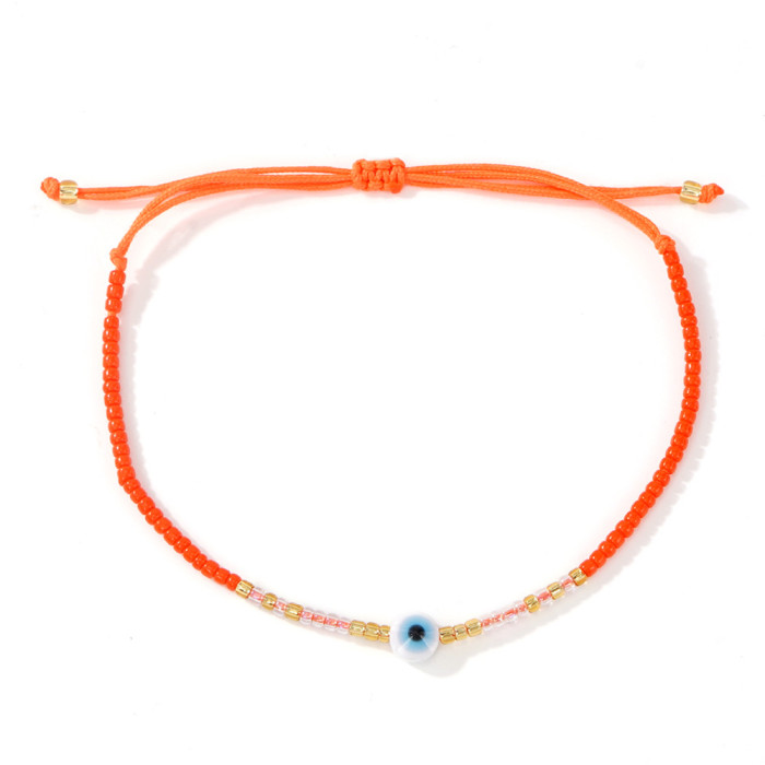Hot Item Rice Bead Woven Pearl Bracelet for Women Glass Bead Eye Accessories Devil's Eye Trendy Bracelet