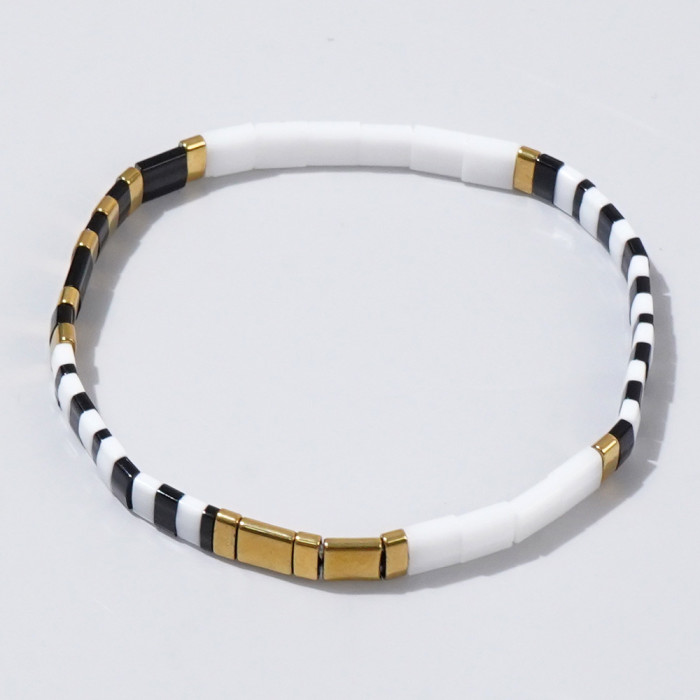 TILA Beaded Rice Beads Handmade Woven Bracelet Beach Style Ins Style Couple Bracelet Non-Fading