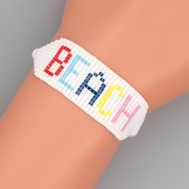 Sweet Colorful LOVE Letter Miyuki Bracelet Fashionable Personalized Heart Handmade Woven Glass Bead Bracelet for Women