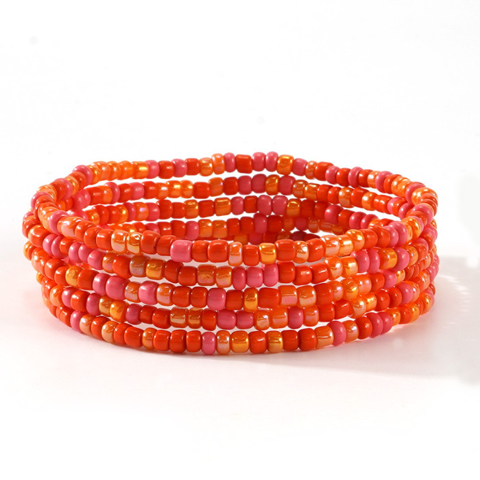 Bohemian Style Colorful Rice Bead Multi-layer Bracelet Handmade Stringed Colorful Round Beads Jewelry Wholesale