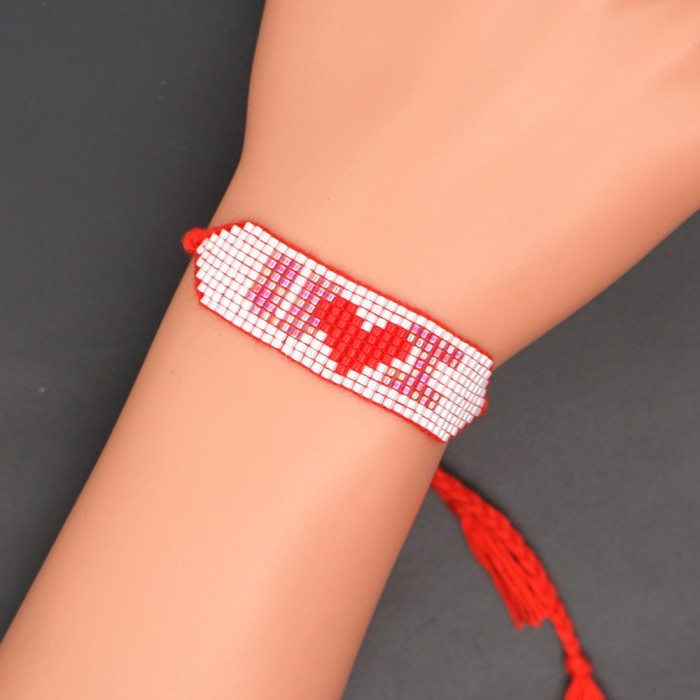 New Valentine's Day Heart Pattern Miyuki DB Antique Beads MIYUKI Handmade Woven Personalized Couple, Jewelry