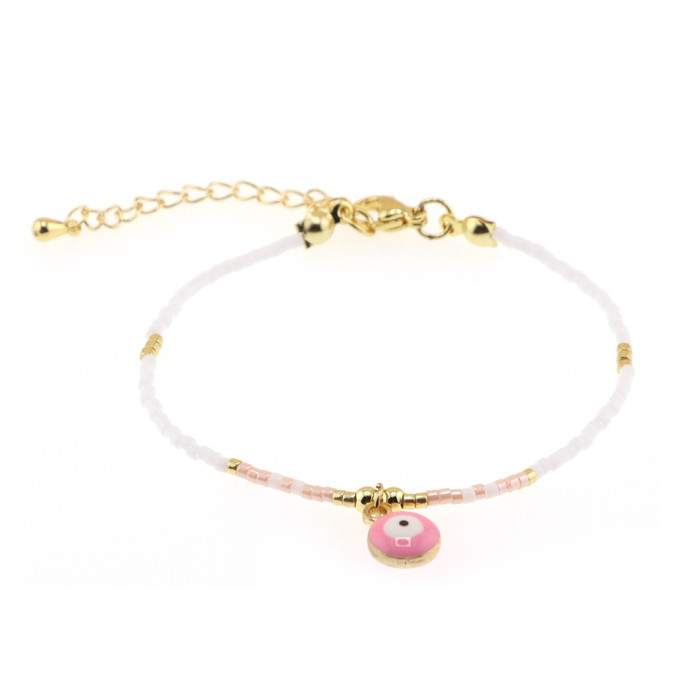 New Style Personalized Alloy Oil Drop Eye Miyuki Beads Bohemian Ethnic Style Handmade Woven Bracelet