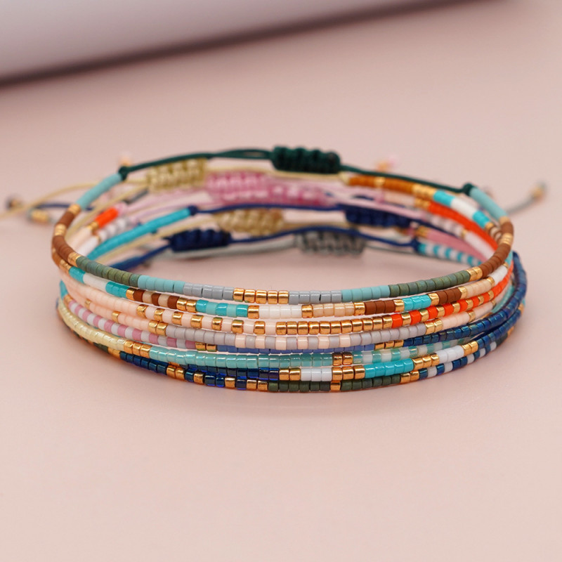 Summer Hot Sale Bohemian Style Colorful Xiaomi Bead Bracelet for Women, Light Luxury Niche Exquisite High-end Feel