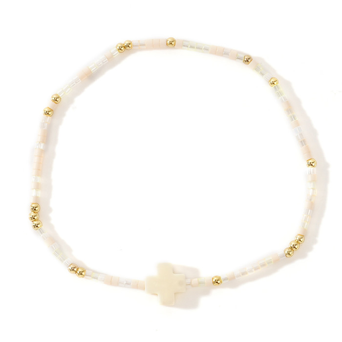 Hot-Selling Style Colorful Cross Beaded Bracelet Summer Fresh Bohemian Style Women's Jewelry Wholesale