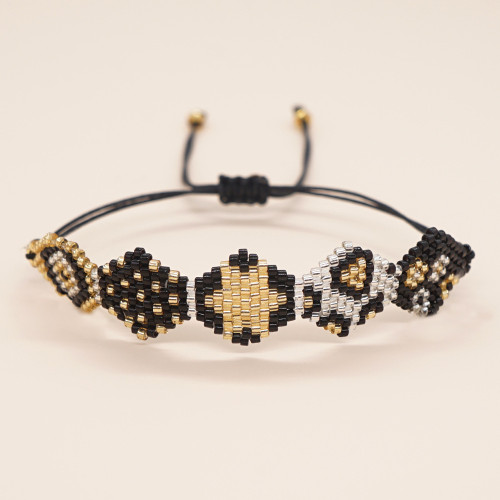Cross-Border New Style Eye Hexagram 5 Rhombus Rice Beads Hand-Woven Rice Beads Bracelet Miyuki Personalized Bracelet