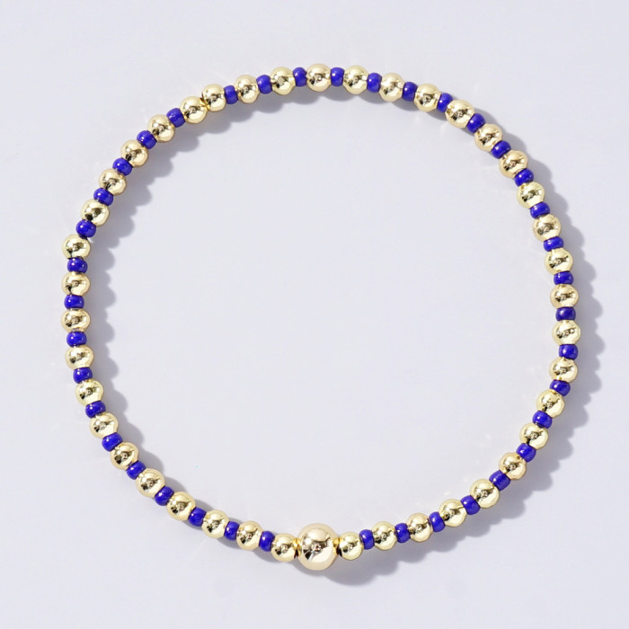 Hot-Selling Bohemian Style Niche Minimalist Fashion Versatile Colorful Rice Beads Handmade Beaded Bracelet for Women