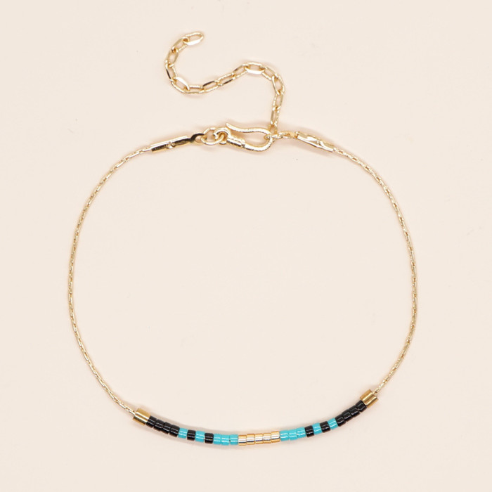 Niche Japanese Imported Miyuki Adjustable Bracelet Morse Code Handmade Lobster Clasp Bracelet