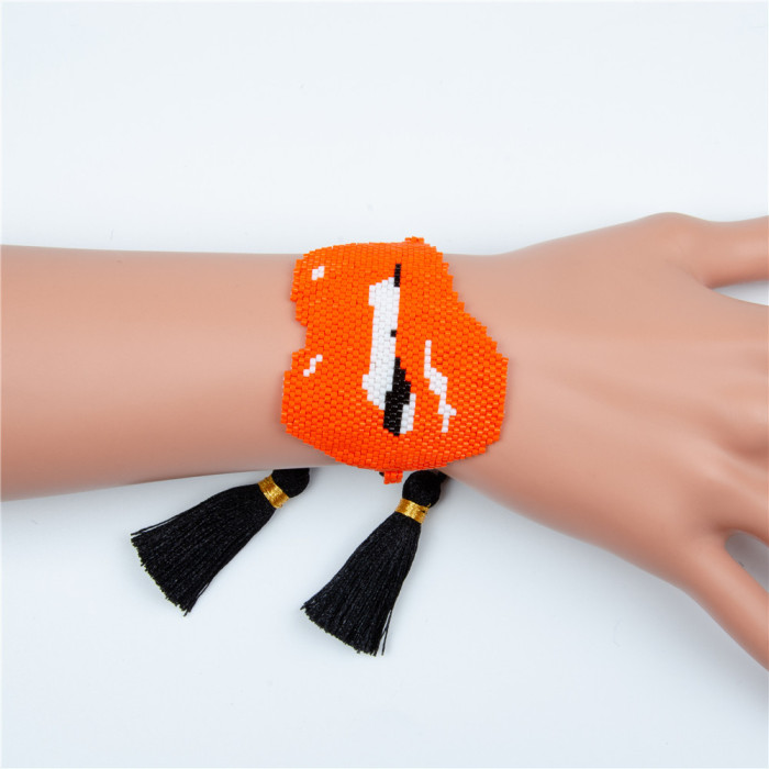 Bohemian Style Sexy Lips Miyuki Bracelet Handmade Woven Mouth Bead Bracelet