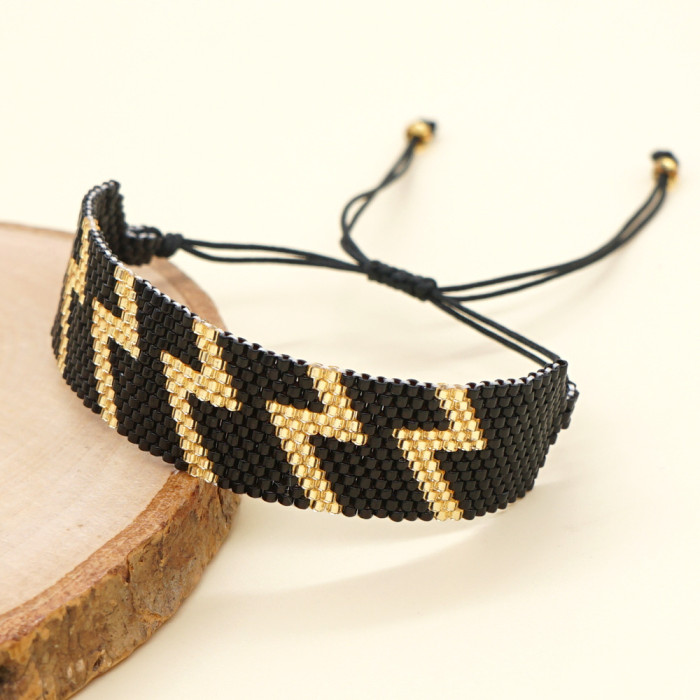 Style Personality Rhombus Miyuki Bracelet Handmade Woven Ethnic Style Geometric Pattern Glass Seed Bead Bracelet