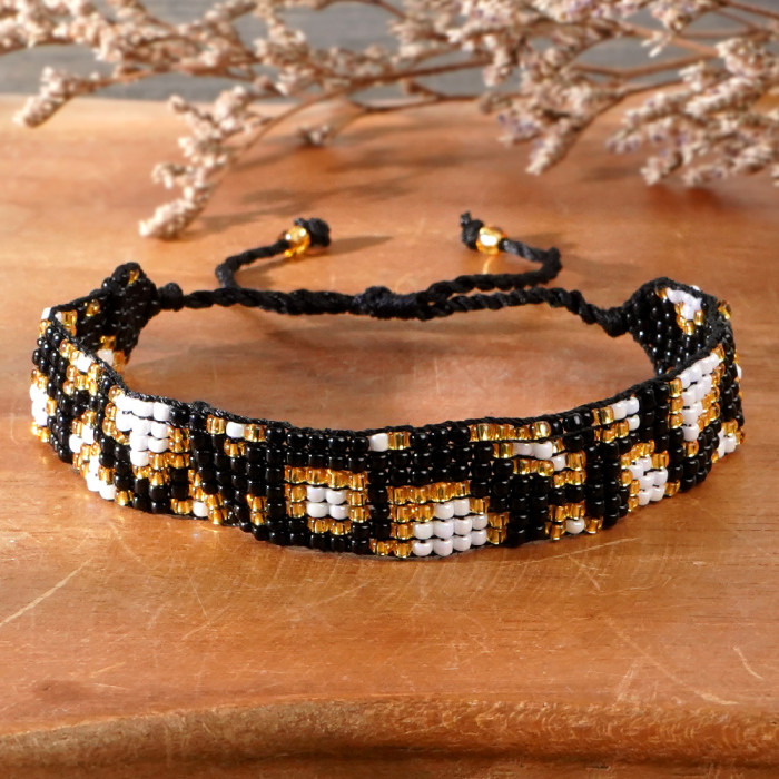 Handmade Woven Rice Bead Bracelet Simple Adjustable Lucky Bracelet Trendy Jewelry Wristband Versatile Hand Accessory