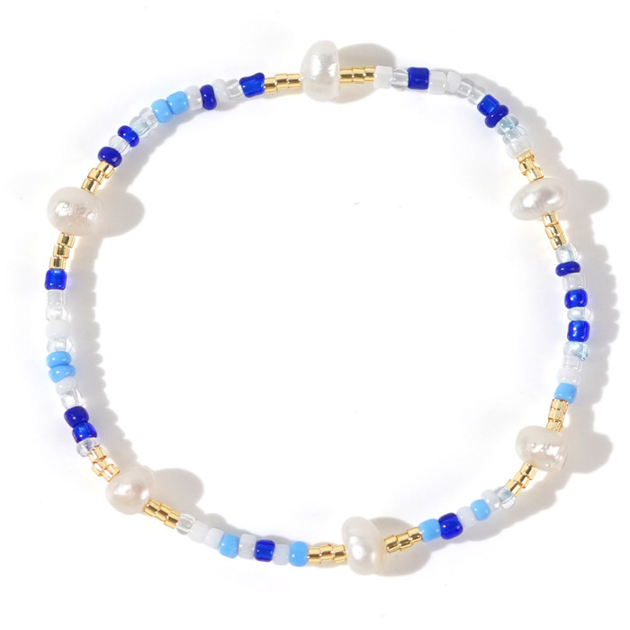 Dopamine Jewelry TikTok Hot-Selling Freshwater Pearl Bracelet Colorful Rice Beads Fashion Blogger Internet Celebrity...
