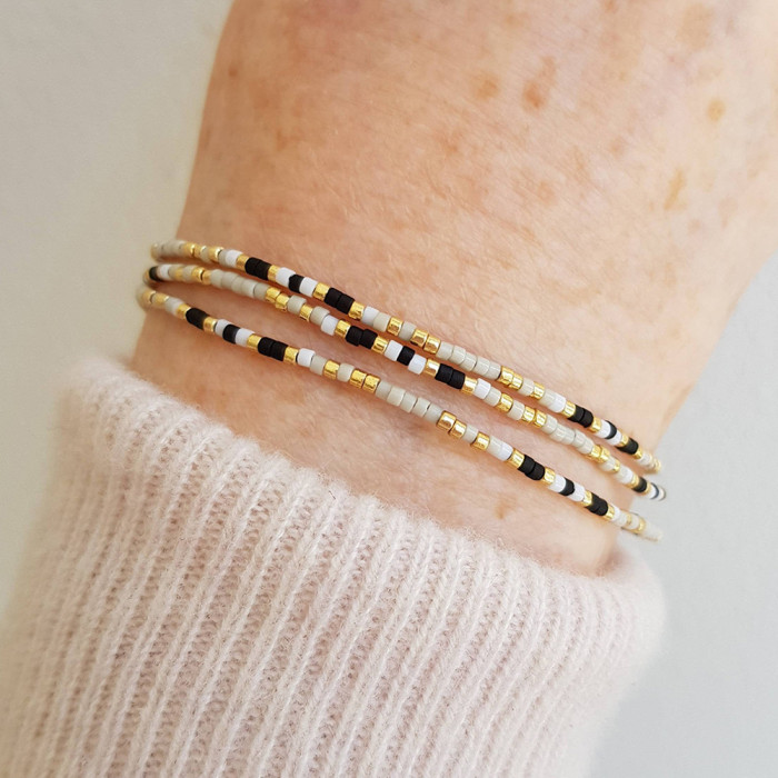 Bohemian Style Colorful Handmade Beaded Bracelet Necklace Niche Design Ultra-fine Stretch Braided Bracelet