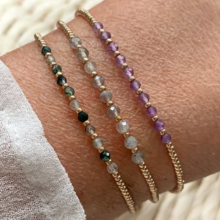 Hot-Selling Fashion Trend Jewelry Light Luxury Style Exquisite Bracelet Handmade Stacked Gemstone Beads Jewelry Bracelet