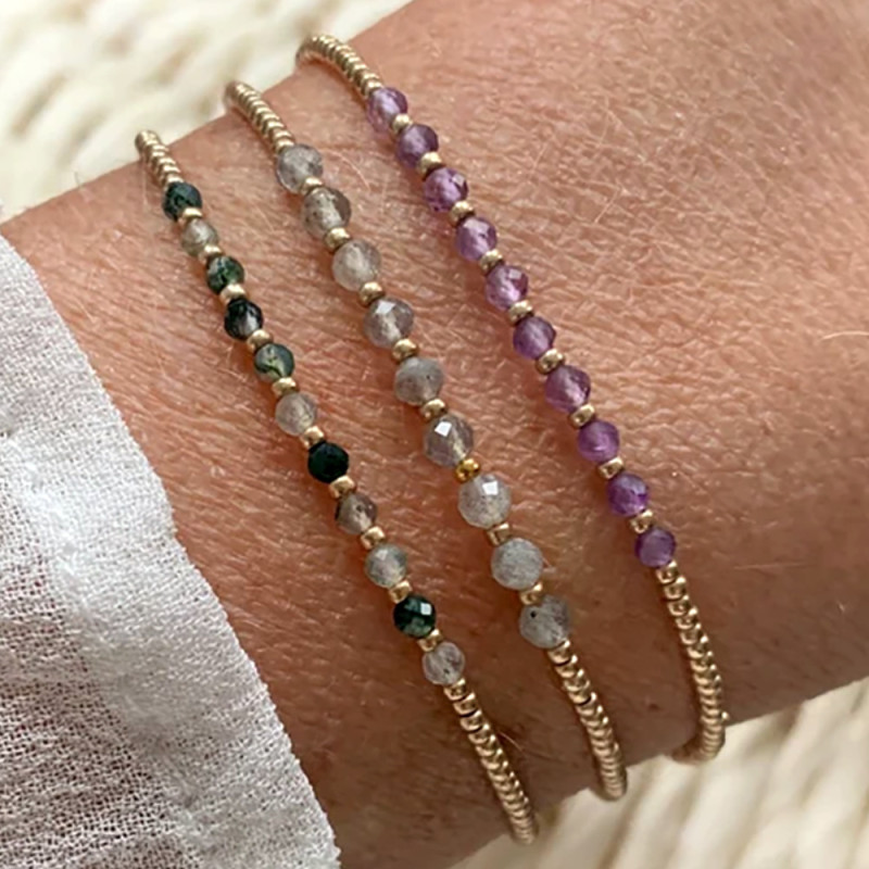Cross-Border Hot-Selling Fashion Trend Jewelry Light Luxury Style Exquisite Bracelet Handmade Stacked Gemstone Beads Jewelry Bracelet