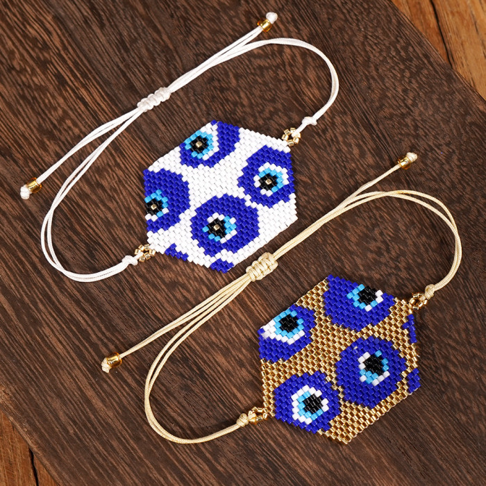 New Style Personalized Hexagonal Eye Seed Bead Woven Bracelet Miyuki Bracelet Ethnic Style Handmade Woven