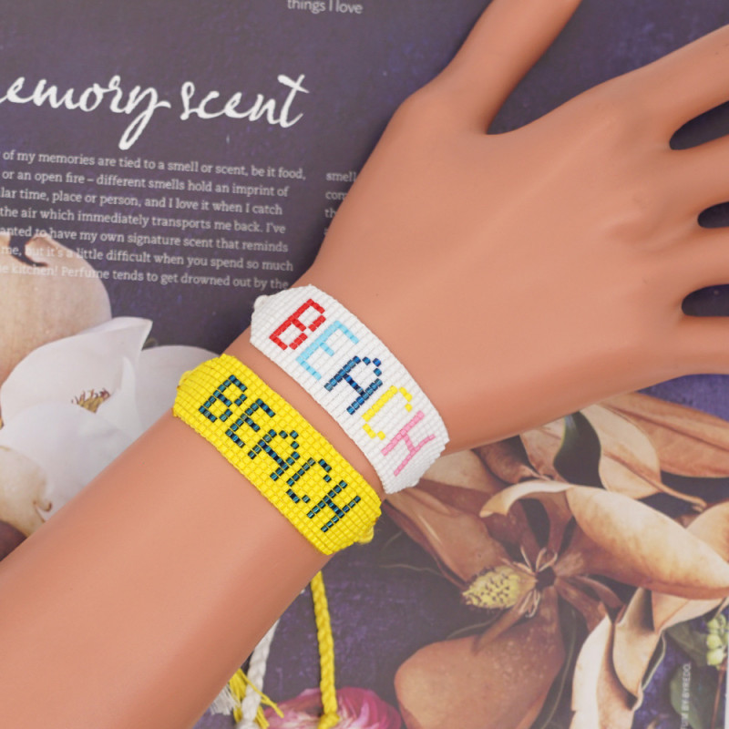Sweet Colorful LOVE Letter Miyuki Bracelet Fashionable Personalized Heart Handmade Woven Glass Bead Bracelet for Women