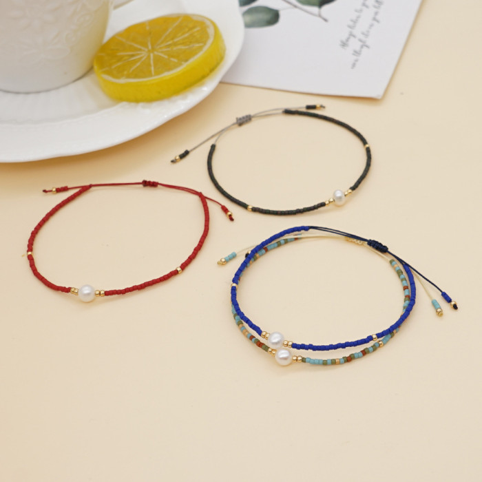 Summer Simple New Bohemian Style Hand Jewelry Colorful Light Luxury Xiaomi Beads Niche Women's Bracelet Beaded Wholesale