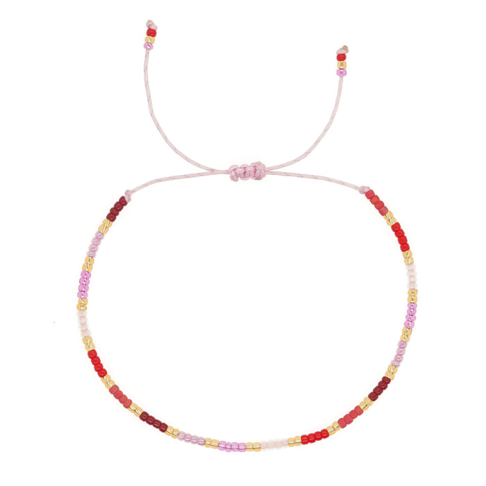 Internet Celebrity Style Bohemian Colorful Bracelet Thin Rice Bead Bracelet Ins Mixed Color Beads Couple Bracelet