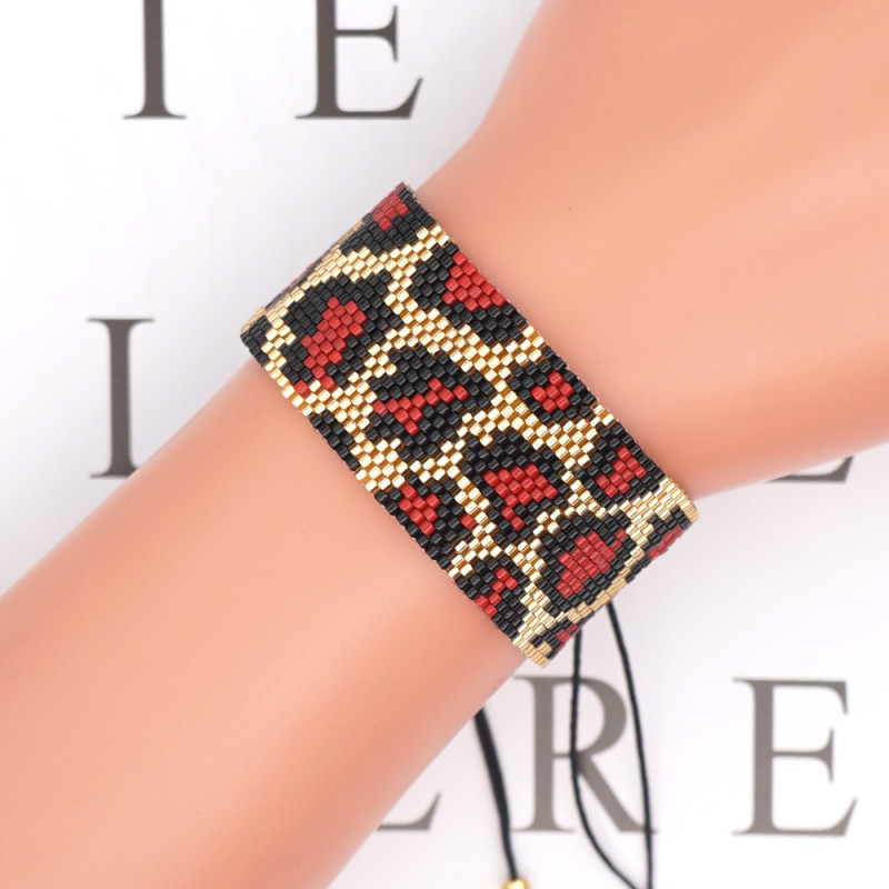 2025 Hot-Selling Bracelet European and American Fashion Simple Miyuki Beads Bohemian Hand-Woven Leopard Print