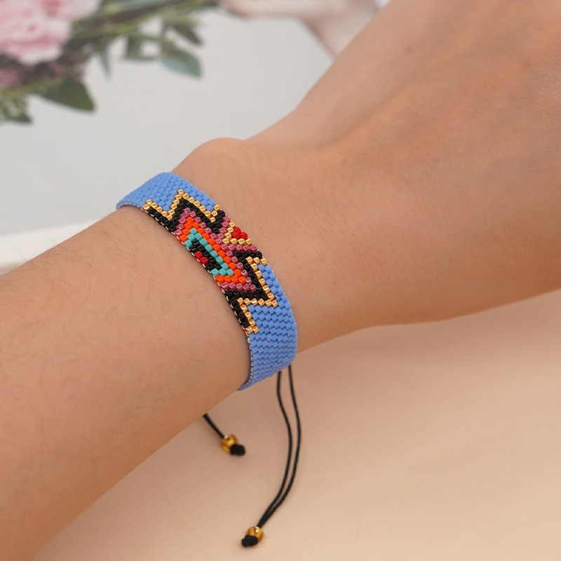 European and American Cross-Border Ethnic Style Miyuki Bracelet Religious Totem Demon Eye Hand-Woven Glass Bead Bracelet