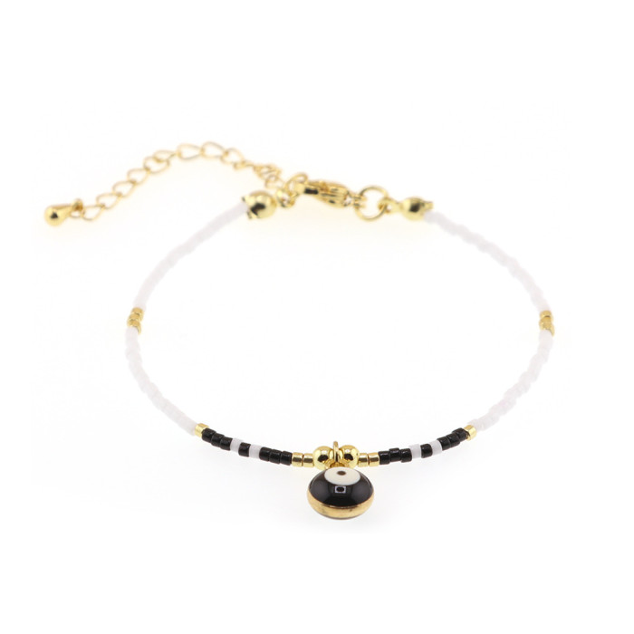 New Style Personalized Alloy Oil Drop Eye Miyuki Beads Bohemian Ethnic Style Handmade Woven Bracelet