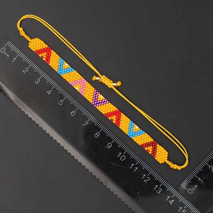 Amazon New Colorful 3-Row Rice Beads Interlocking Color Arrow Pattern Rice Beads Woven Bracelet Wholesale