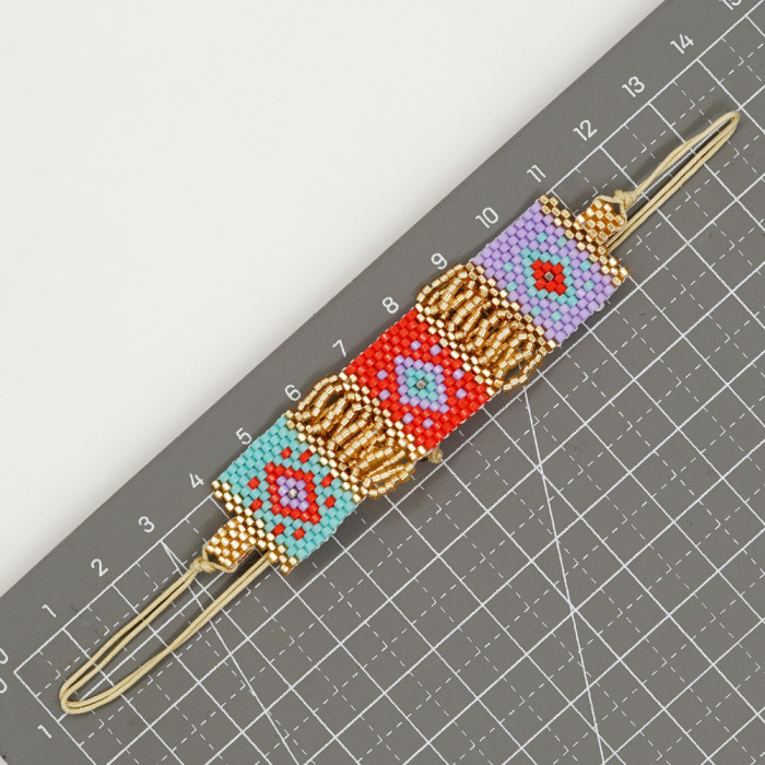 Nisi MIYUKI Seed Bead Handmade Bracelet Evil Eye Lucky Eye Ethnic Style Black White Red Three Colors