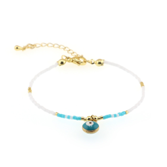 New Style Personalized Alloy Oil Drop Eye Miyuki Beads Bohemian Ethnic Style Handmade Woven Bracelet