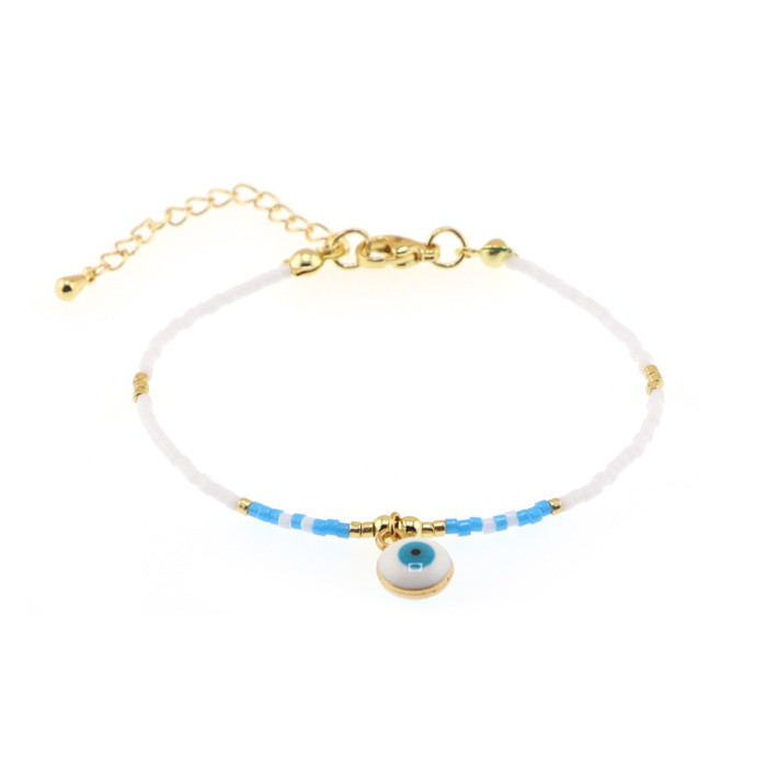 New Style Personalized Alloy Oil Drop Eye Miyuki Beads Bohemian Ethnic Style Handmade Woven Bracelet