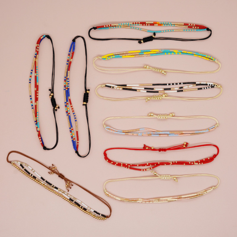 Go2Boho Cross-Border E-commerce Miyuki Beads Small Bracelet for Women Cute Fashion Niche Handmade Ins Jewelry Geometric