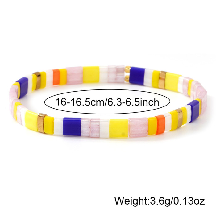 INS Niche Girls Tila Bracelet Handmade Woven Rice Beads Vintage Style Bohemian Hand Jewelry