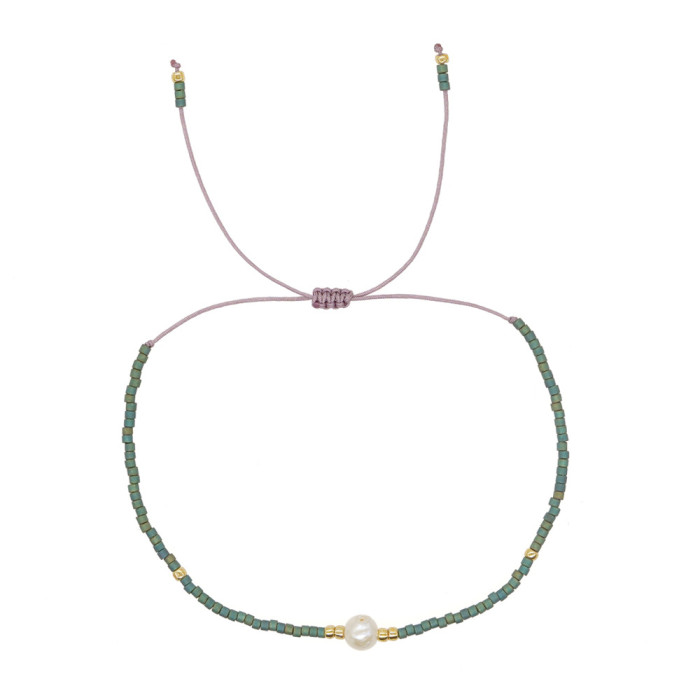 Custom Bohemian Style Natural Freshwater Pearl Bracelet Xiaomi Jewelry Women's Handmade Woven Bracelet