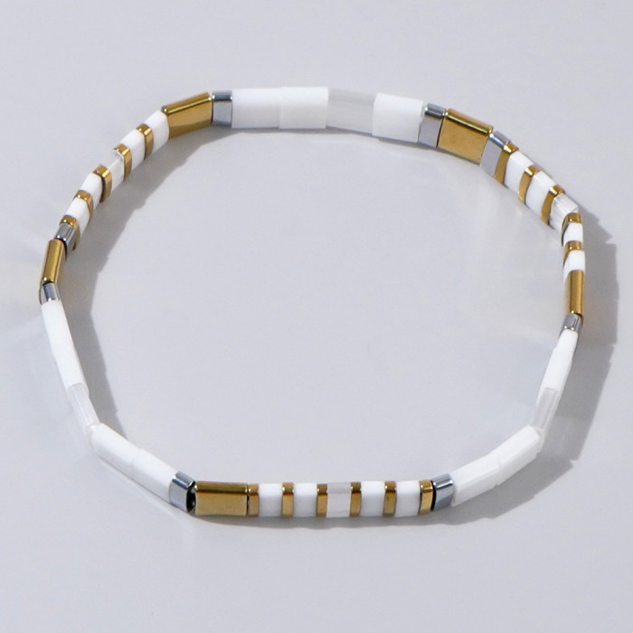 TILA Beaded Rice Beads Handmade Woven Bracelet Beach Style Ins Style Couple Bracelet Non-Fading
