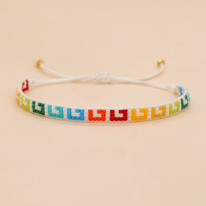 New Compact and Simple Amazon New Product Colorful Rice Beads Interchangeable Color Rice Beads Woven Bracelet Wholesale